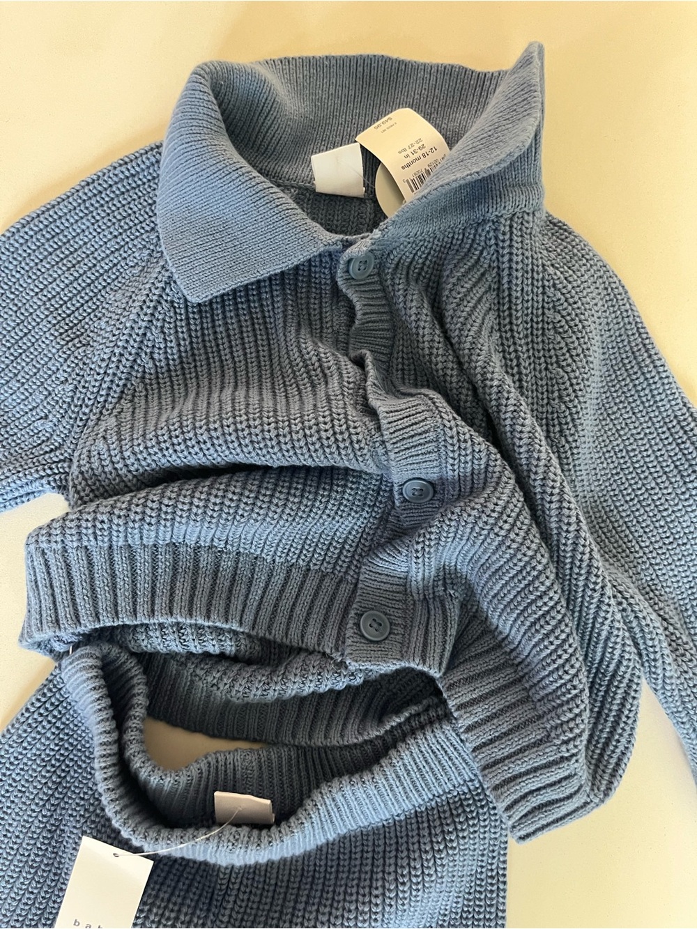 BABY GAP NWT 2 Piece Set, Knit Button Up Sweater and Pants, 12-18 Months - Picture 2 of 4